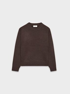 Aritzia Women's Essential Cashmere Relaxed Crew Sweater - Rich Mocha